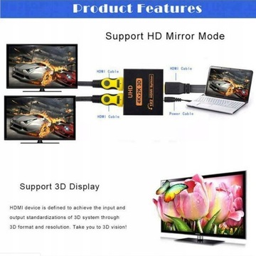 1080P 3D 1 в 2 4K HDCP 1.4 разделитель HDMI