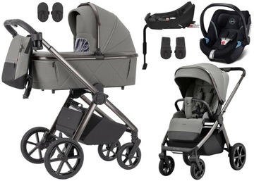 WÓZEK CARRELLO OMEGA CYBEX ATON 5 BAZA 2-FIX ADAPTERY kol. SUPERB GREY