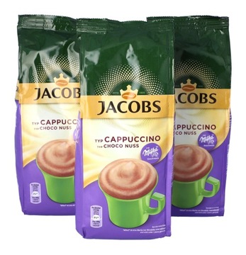 3 x Kawa Cappuccino Jacobs Milka ORZECHOWA 500g DE