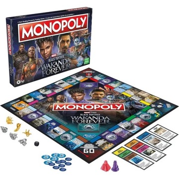 Hasbro MONOPOLY MARVEL Black Panther gra planszowa czarna pantera ENGLISH