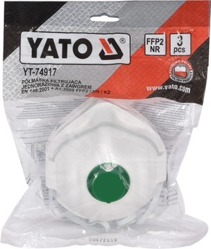 FFP2/KZ ФИЛЬТРУЮЩИЕ МАСКИ ПОЛЬША 3шт YATO