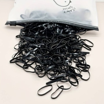 НАБОР ЧЕРНЫХ РЕЗИНОВ МАЛЕНЬКИЕ РЕЗИНКИ ДЛЯ ВОЛОС И МОСТИКИ МИНИ 1000 шт.