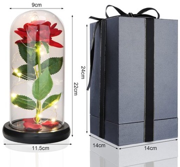 ВЕЧНАЯ РОЗА В СТЕКЛЕ Ночник Искусственные цветы ПОДАРОК ​​ЖЕНЩИНЕ МАМЕ