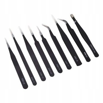 Антистатические пинцеты, 9 шт., многофункциональные