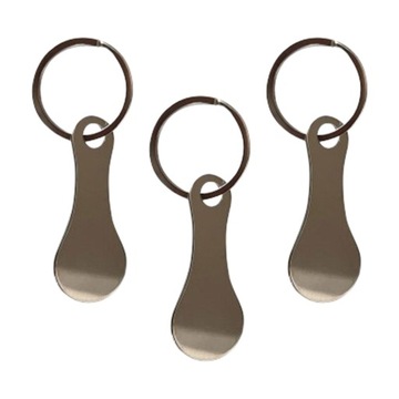 Shopping Trolley Tokens Keyring Hook DIY 3 Pieces