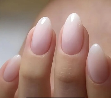 Paznokcie Sztuczne Tipsy Oval Ombre Różowe Owalne Pink French Samoprzylepne