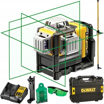 DEWALT DCE089D1G Laser krzyżowy zielony 3x360° 2Ah akcesoria kufer + tyczka