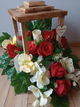 Фонарь LED ВСТАВКА Цветы могилы КОМПОЗИЦИЯ букет