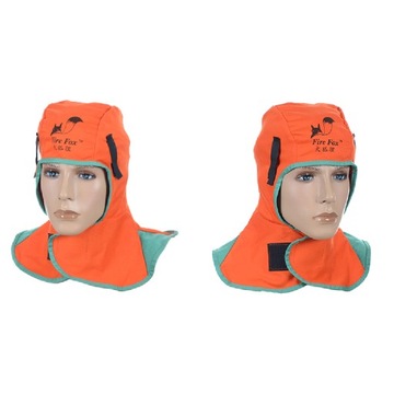 Сварочная каска с защитным капюшоном на шее. Кепка сварщика огненно-оранжевого цвета.