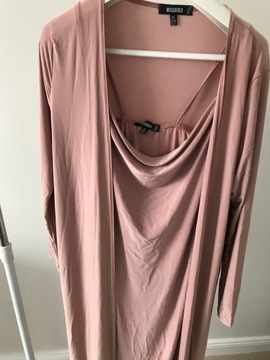 Missguided Sukienka midi nude i narzutka 34 XS