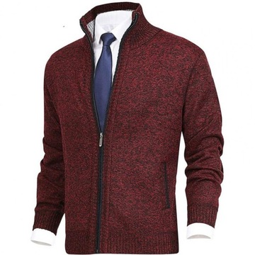 Spring Autumn Knitted Sweater Coat Zipper Stand Co