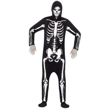 STRÓJ halloween SZKIELET kościotrup KOŚCI czarny S
