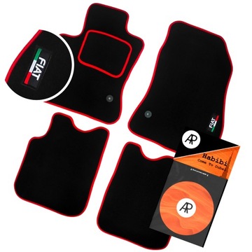 Коврики велюровые на Fiat 500L 2012 г.в. ВЫШИВКА Р