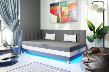 Tapczan młodzieżowy Lea z materacem + Led 100/200