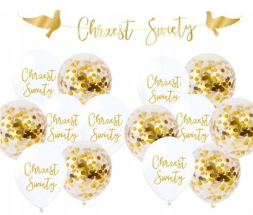 ZESTAW NA CHRZEST ŚWIĘTY BALONY BANER