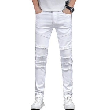 Ripped Jeans For Men White Jeans Pants Slim Fit St
