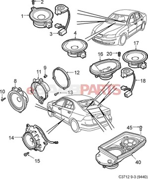 SAAB 9-3 II 93 динамики OE седан плата 12762485 86