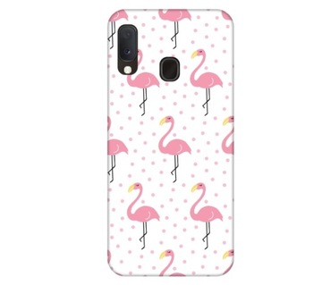 Etui pokrowiec do Samsung Galaxy A20e Flamingi róz
