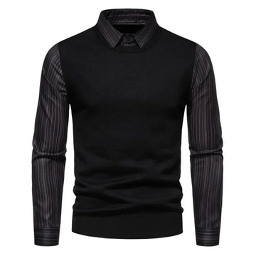 sweter męski Nowy swobodny wszechstronny sweter Polo z dzianiny m