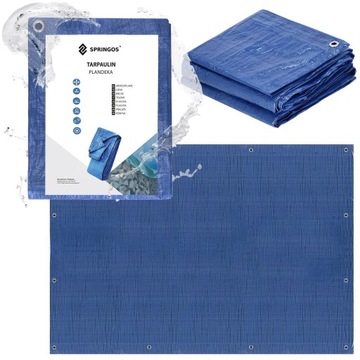 БРЕЗЕНТНЫЙ ТАРПАТ 10х8 м СИНИЙ УСИЛЕННОЕ ПОКРЫТИЕ МОРОЗОСТОЙКИЙ ТОЛЩИННЫЙ