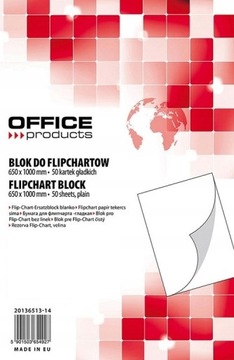 BLOK 65X100 TABLIC FLIPCHART 50 GŁADKI BIAŁY