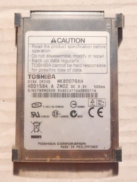 Dysk 1,8' 80GB PATA TOSHIBA MK8007GAH