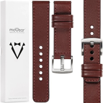 Kožený řemínek 20 mm pro Samsung Watch 7 6 5 4 Active Pro, elegantní Movear