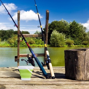 СИЛИКОНОВОЕ РЫБАЛОЧНОЕ ВЕДРО СКЛАДНОЕ ПОРТАТИВНОЕ УНИВЕРСАЛЬНОЕ КЕМПИНГОВОЕ 5Л
