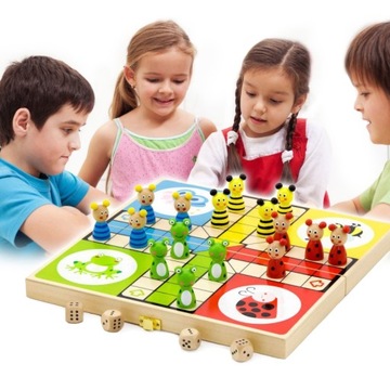 Drewniana gra Ludo Chińczyk VIGA