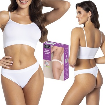 Majtki Gatta Mini String Nini bezszwowe białe, S