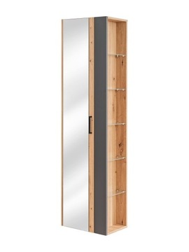 SZAFKA WISZĄCA SŁUPEK WYSOKI MADERA GREY Z LUSTREM