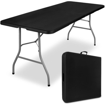 Stół cateringowy FETA BLACK składany walizka 180cm ogrodowy bankietowy blat