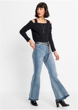 CA415 SPODNIE DAMSKIE JEANS BOOTCUT 50 NIEBIESKIE