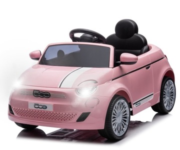 Auto na akumulator pilot 3-6 km/h Bluetooth Fiat 500e różowy Milly Mally