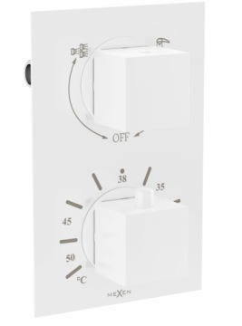ТЕРМОСТАТИЧЕСКИЕ УСТАНОВКИ MEXEN CUBE, БЕЛЫЕ, МОНТАЖНЫЕ