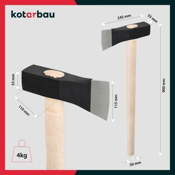 ТОПОР МОЛОТОК ДЛЯ КОЛУКА ДЕРЕВЯННОЙ РУЧКИ 4 КГ