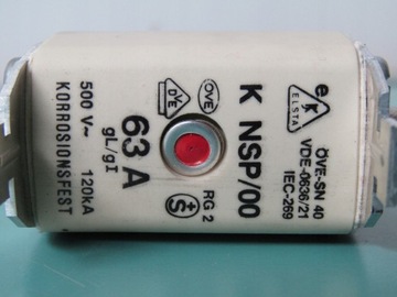 ВСТАВКА ЛЕЗВИЧНОГО ПРЕДОХРАНИТЕЛЯ 63A K NSP/00 gL/gl