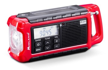 MIDLAND ER200 - ALARMOWE RADIO AM/ FM - POWERBANK LATARKA SOLAR DYNAMO USB