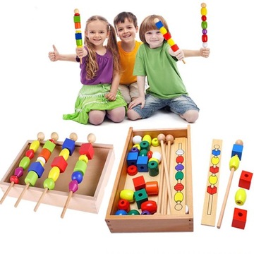 DREWNIANA UKŁADANKA GRA EDUKACYJNA MONTESSORI