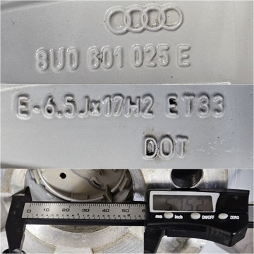 ДИСКИ AUDI A3 A4 B6 B7 A6 TT C5 Q2 Q3 8P0 8V0 8Y0 8U0 6,5x17 17 8U0601025E
