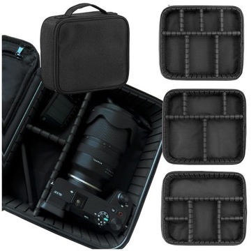 TORBA FOTOGRAFICZNA ORGANIZER NA APARAT KAMERĘ OBIEKTYWY KABLE DYSK WALIZKA