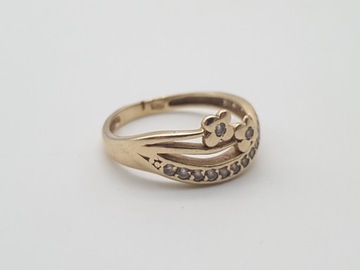 Piękny złoty pierścionek PR. 585 W. 1,88g R. 12,5