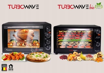 Электрическая духовка в стиле ретро TurboTronic с конвекцией-грилем 45л 2000Вт Черный