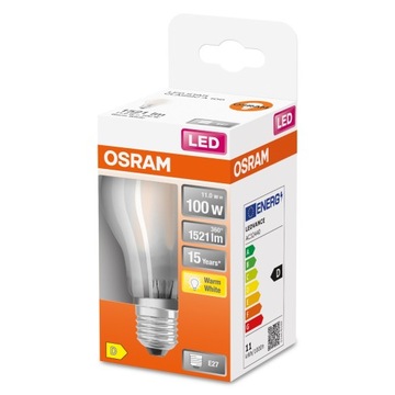 Светодиодная лампа E27 A60 11W 100W 2700K НИТЬ OSRAM