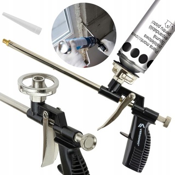 PISTOLET DO PIANKI MONTAŻOWEJ PIANY DYSZA METALOWY KORPUS PISTOLETU