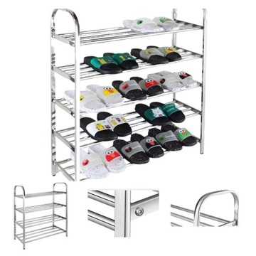 Szafka na buty 60,5 x 66 x 26 cm srebrny Metalowa półka na buty