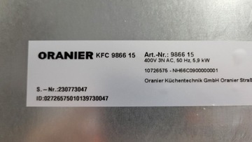 НОВАЯ ЭЛЕКТРИЧЕСКАЯ ПАНЕЛЬ ORANIER KFC 9866 15, ЧЕТЫРЕ КОНФОРКИ GWR