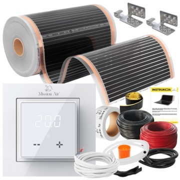 ZESTAW Mission Air Folia Mata Grzewcza PODCZERWIEŃ 50cm I 160W/m² 14m² PTC