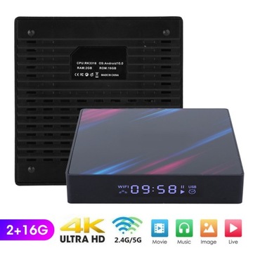 Odtwarzacz internetowy TV Box, podwójny dekoder Wi-Fi bt, sprzęt głosowy