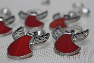 Aniołki witrażowe Tiffany ZESTAW 5 szt czerwone Z